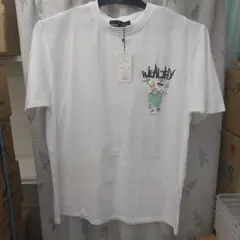 値下げ！人気沸騰！WEALTHY 半袖Tシャツ コットン 白 ワイドシルエット