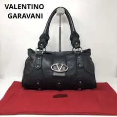 【美品】ヴァレンティノガラヴァーニ ハンドバッグ レザー ブラック 現行タグ☆