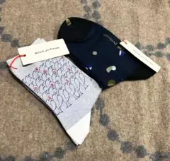 ミナペルホネン 「リンツ」「pair drops」ソックス 靴下 2足セット