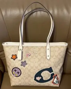 COACH パッチ付きトートバッグ 超美品