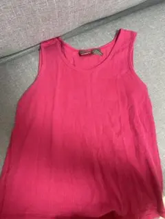 ピンク リブ編み タンクトップ