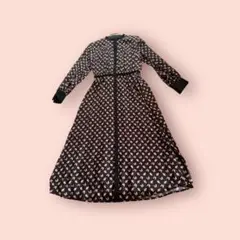 美品　アナイ　黒 蝶柄 ロングワンピース