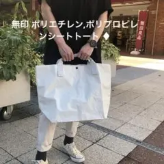 無印 ポリエチレン,ポリプロピレンシートトート ♦︎ベージュ大限定♦