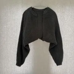 美品✦DAZY ショート丈ニットボレロカーディガン M 黒ブラック ざっくり