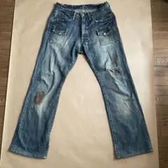 Blue way デニムジーンズ ジーパン M974 ダメージ加工