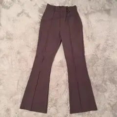 ブラウン フレアパンツ ハイウエスト