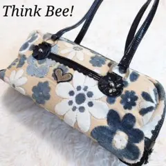 【美品】Think Bee! シンクビー ハンドバッグ 花柄 バイカラー