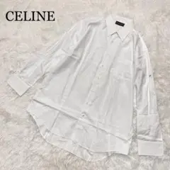 CELINE セリーヌ ロゴ刺繍 Yシャツ ワンポイント