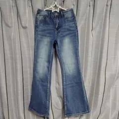 美品デニムブルー フレアパンツ