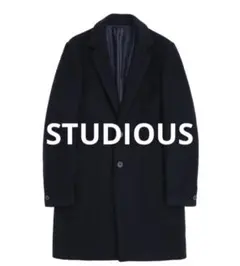 STUDIOUS ソフト ビーバー メルトン チェスター コート ネイビー
