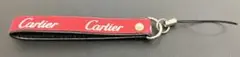 【美品】Cartier ロゴ入り 赤 ストラップ