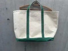 80s L.L.Bean 2色タグ　ヴィンテージ トートバッグ グリーン