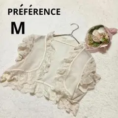 プリファレンス 半袖ボレロ 羽織 レース ベージュ 無地 エレガンス/38(M)