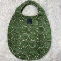 【美品】mina perhonen タンバリン エッグバッグ グリーン