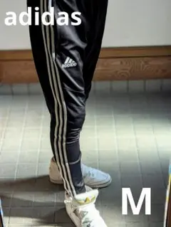 adidas アディダス スキニーフィットトラックパンツ M 黒 3本ライン