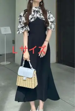 グレイル　GRL★花柄ショルダーオープンマーメイドワンピース