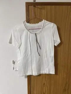 【美品】DAKS 子供服ホワイト 半袖シャツ フリル付き