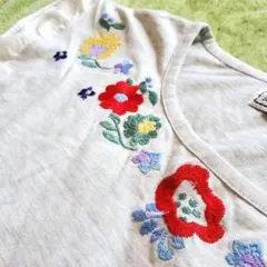 パラビオン 刺繡 花柄 フレアスリーブ トップス ParAvion
