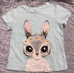 H&M♡うさぎ♡立体フラワー Tシャツ 90-95サイズ