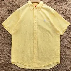 希少 y2k SWAGGER スワッガー シアサッカー シャツ 半袖 L サイズ