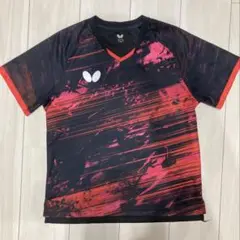 Butterfly 卓球ユニフォーム 赤黒　卓球ペルセードシャツ