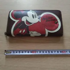 ミッキー　ディズニー　DISNEY　長財布　小銭入れ　茶色　ブラウン