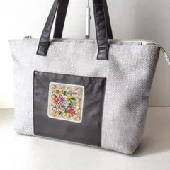 プチポアン　久家道子　刺繍　トートバッグ　ハンドバッグ　A4可　花柄