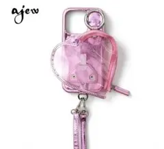 ajew PVC ハート ポケット ハートケース、ポーチ付き
