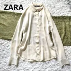 美品　ZARA 　シルク　ブラウス　Sサイズ　とろみ