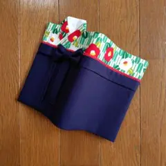 ブックカバー　袴　矢絣×緑×紺　文庫本サイズ