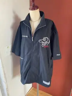 希少90's Bobby Gang ジップ 半袖 シャツ ブルゾン ブラック