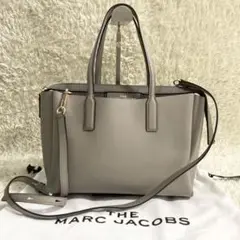 【美品】MARC JACOBS 2way ハンドバッグ レザー グレージュ