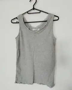 レースタンクトップ MOUSSY グレー タンクトップ レース付き フリーサイズ