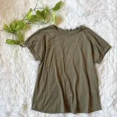 【SCAPA】 レディース 半袖Tシャツ (M) カーキ レーヨン トップス