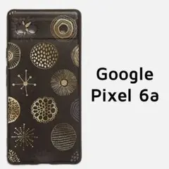 Pixel6a ケース カバー 黒 サークル 北欧風
