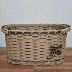 ♥️エコクラフト　バスケット〖大〗クラフト×ブラウン♥️ハンドメイド