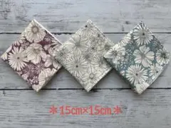 ダブルガーゼ＊ハンカチ＊ハンドメイド　花ｇ　3枚セット
