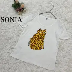 【SONIA BY SONIA RYKIEL】レオパード　猫　Tシャツ　40 白