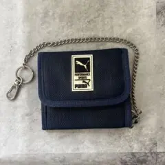 【最終値下げ】PUMA ネイビー 三つ折り財布 チェーン付き