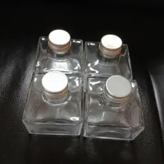 【趣味に！】透明なガラス製空き瓶4個セット