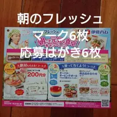 懸賞 伊藤ハム　朝のフレッシュマーク6点 応募はがき6枚