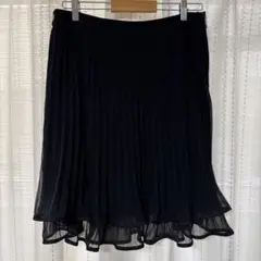 TO BE CHIC 黒 プリーツ裾フリルスカート　サイズ48