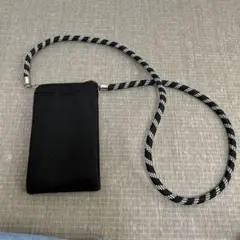 ブラック メッシュ スマホショルダーバッグ
