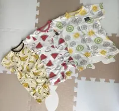 フルーツ柄ロンパース 3枚セット 60cm〜70cm 西松屋