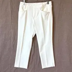 カーラ♦スラックス ズボン パンツ M ストレッチ クロップド丈 無地 白