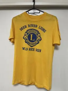 Hanes イエロー Tシャツ Mサイズ DEER RIVER LIONS