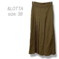 【ロッタ】&LOTTA ワイドパンツ プリーツデザイン 日本製 38 キャメル