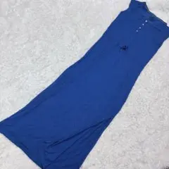 パタゴニア M ロング ワンピース ブルー 青 スリット 夏 旅行 オーガニック