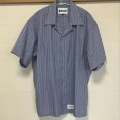 Schott 半袖ストライプワークシャツ
