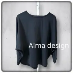 Alma design ブラウス カットソー 梨地 ポンチ ドルマン 長袖